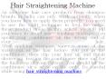Hair Straightening Machine PowerPoint PPT Presentation