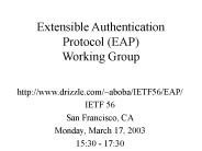 Extensible Authentication Protocol (EAP) Working Group
