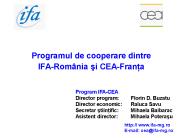 Programul de cooperare dintre IFA-Rom