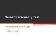 Career Personality Test - www.ipersonic.com