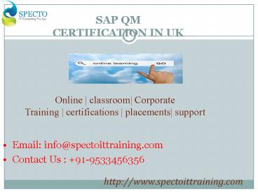 sap qm online training in uk