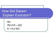 How Did Darwin Explain Evolution?