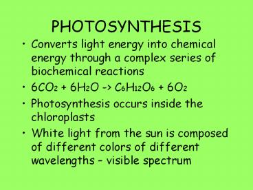PHOTOSYNTHESIS