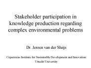 Stakeholder participation in knowledge production regarding complex environmental problems