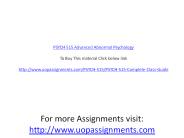 PSYCH 515 Advanced Abnormal Psychology