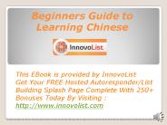 Beginners Guide to Learning Chinese