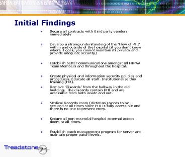Initial Findings