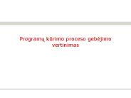 Programu kurimo proceso gebejimo vertinimas