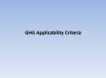 GHG Applicability Criteria PowerPoint PPT Presentation