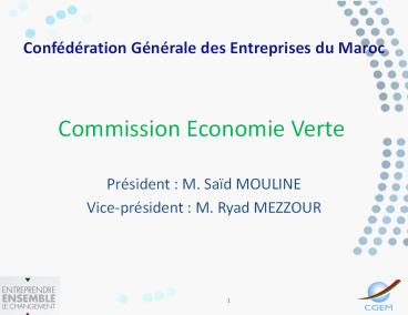 Commission Economie Verte