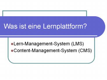 Was ist eine Lernplattform?