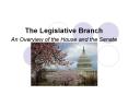The Legislative Branch An Overview of the House and the Senate PowerPoint PPT Presentation