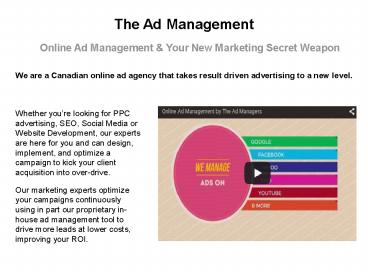 Online Ad Management