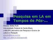 Pesquisa em LA em Tempos de P