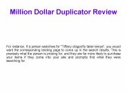Million Dollar Duplicator Make Money On The Internet