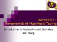 Section 9.1 ~ Fundamentals of Hypothesis Testing PowerPoint PPT Presentation