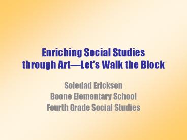 Enriching Social Studies through Art