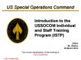 Introduction to the USSOCOM Individual and Staff Training Program (ISTP) PowerPoint PPT Presentation