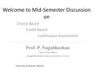 Welcome to Mid-Semester Discussion on