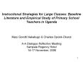 Instructional Strategies for Large Classes: Baseline Literature and Empirical Study of Primary School Teachers in Uganda PowerPoint PPT Presentation