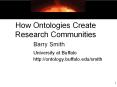 How Ontologies Create Research Communities PowerPoint PPT Presentation