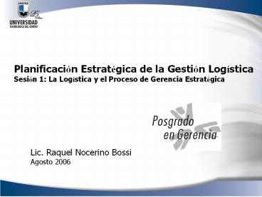 Gerencia de las Cadenas de Suministros