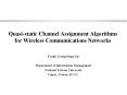 Quasi-static Channel Assignment Algorithms for Wireless Communications Networks PowerPoint PPT Presentation