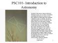 PSC101- Introduction to Astronomy PowerPoint PPT Presentation