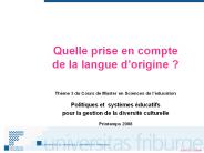 Quelle prise en compte de la langue d