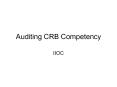 Auditing CRB Competency PowerPoint PPT Presentation