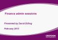 Finance admin sessions PowerPoint PPT Presentation