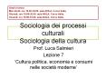 Sociologia dei processi culturali Sociologia della cultura PowerPoint PPT Presentation