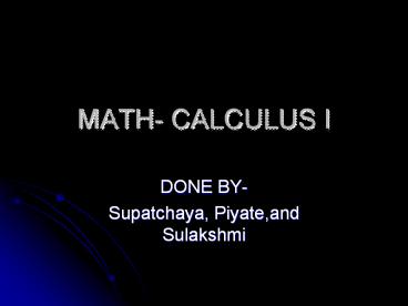 MATH-%20CALCULUS%20I