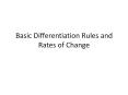 Basic Differentiation Rules and Rates of Change PowerPoint PPT Presentation
