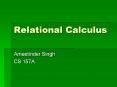 Relational Calculus PowerPoint PPT Presentation