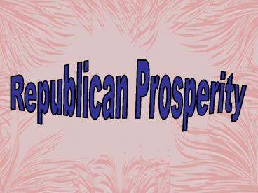 Republican Prosperity