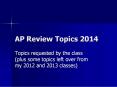 AP Review Topics 2014 PowerPoint PPT Presentation