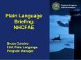 Plain Language       Briefing:  NHCFAE PowerPoint PPT Presentation