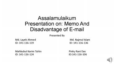 Memorandum And Disadvantage of E-mail