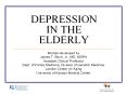 DEPRESSION IN THE ELDERLY PowerPoint PPT Presentation