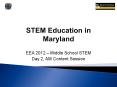 STEM Education in Maryland PowerPoint PPT Presentation
