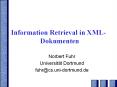 Information Retrieval in XML-Dokumenten PowerPoint PPT Presentation