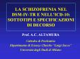 LA SCHIZOFRENIA NEL DSM-IV-TR E NELL PowerPoint PPT Presentation