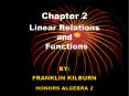 Chapter 2 Linear Relations and    Functions PowerPoint PPT Presentation