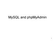 MySQL and phpMyAdmin