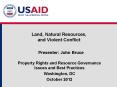 Land, Natural Resources, and Violent Conflict PowerPoint PPT Presentation