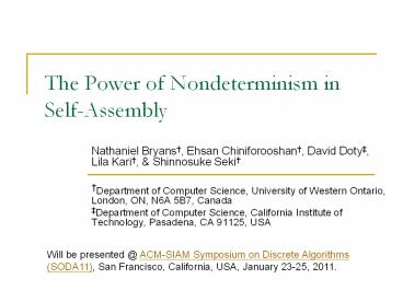 The Power of Nondeterminism in Self-Assembly