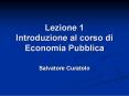 Lezione 1 Introduzione al corso di Economia Pubblica PowerPoint PPT Presentation