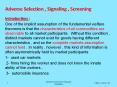 Adverse Selection , Signaling , Screening PowerPoint PPT Presentation