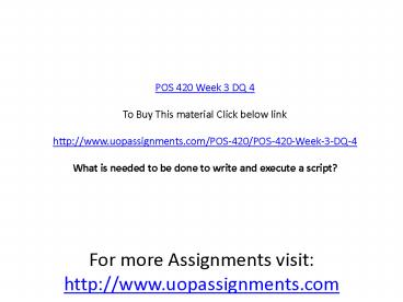 POS 420 Week 3 DQ 4